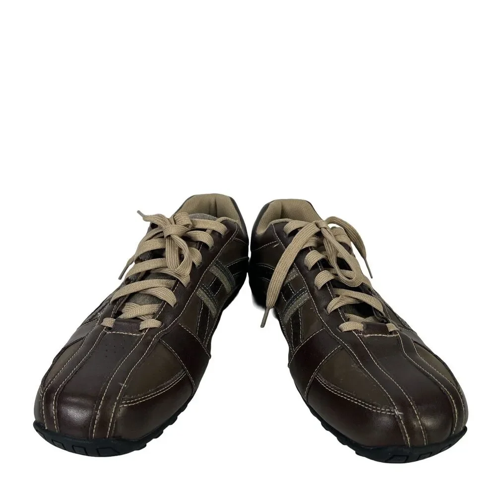 Skechers Men's Brown Leather Citywalk Malton Lace Up Casual Sneakers - 13 - Picture 6 of 8